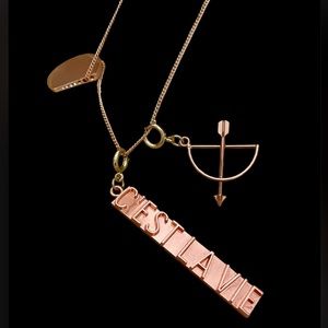 Rose gold Necklace w/removable charms